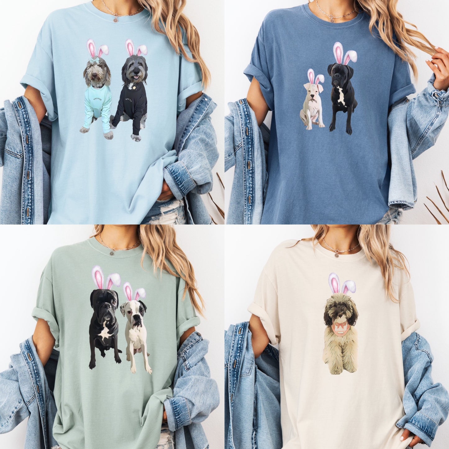 Custom Bunny Ear Dog T-Shirt