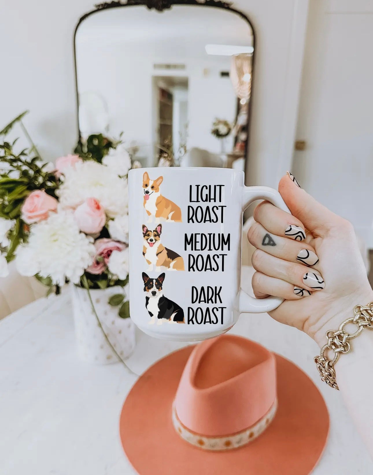 Light, Medium, Dark Roast Corgi Coffee Mug