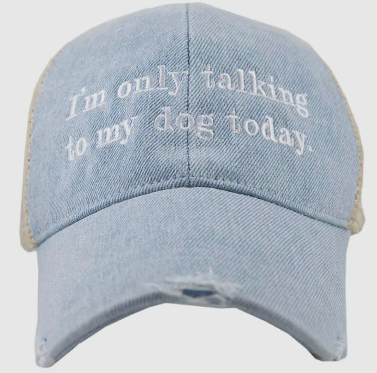 I'm Only Talking To My Dog Today Trucker Denim Hat