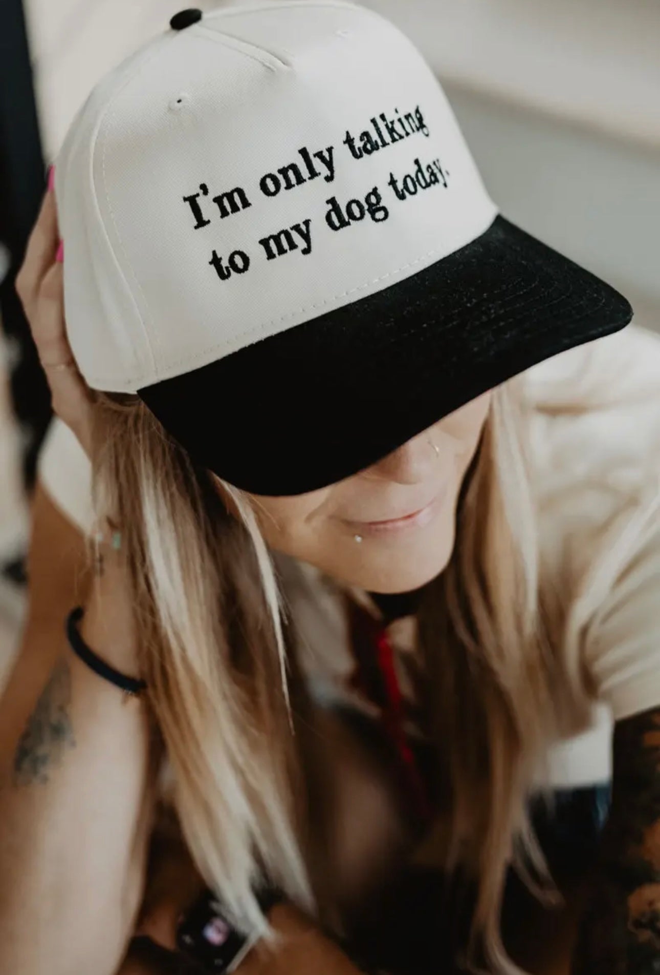 I'm Only Talking To My Dog Today Vintage Hat