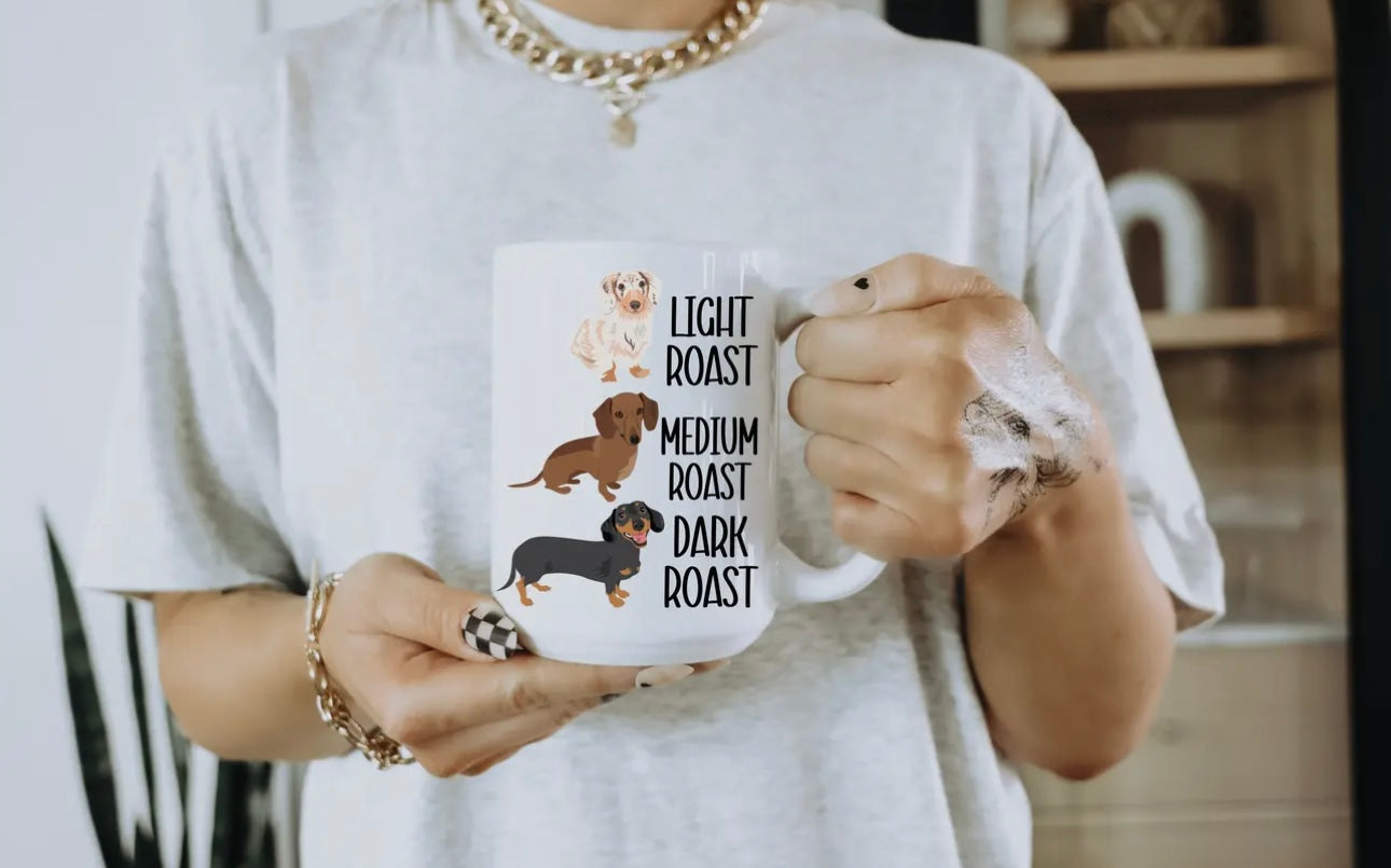 Light, Medium, Dark Roast Dachshund Coffee Mug