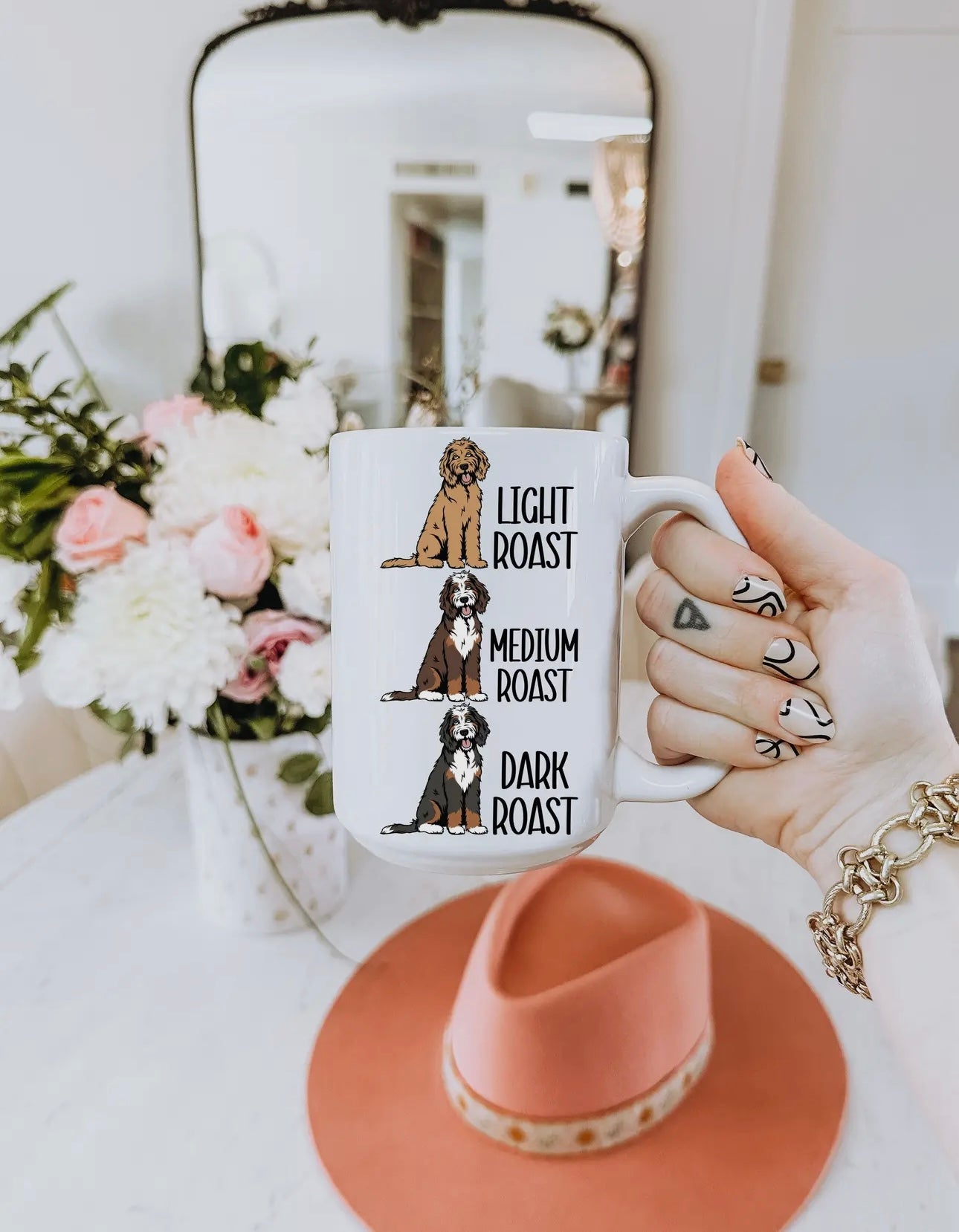 Light, Medium, Dark Roast Doodle Coffee Mug