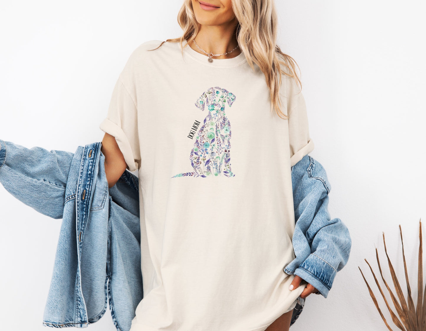 Floral Dog Silhouette T-Shirt