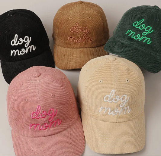 Dog Mom Corduroy Baseball Cap