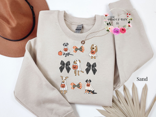 Puppy Halloween Bow Crewneck