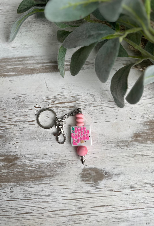 Iced Coffee & Dogs Keychain