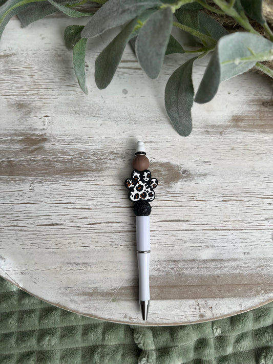 White Paw Print Pen