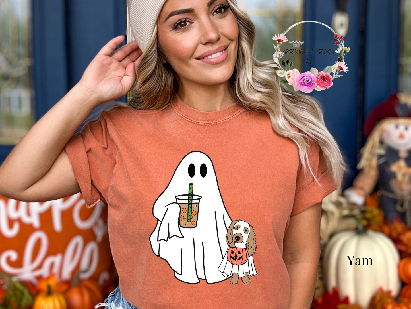 Iced Coffee Ghost Walking Dog T-Shirt