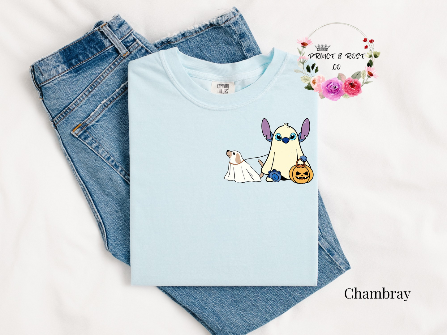 Ghost Cartoon Walking Dog T-Shirt