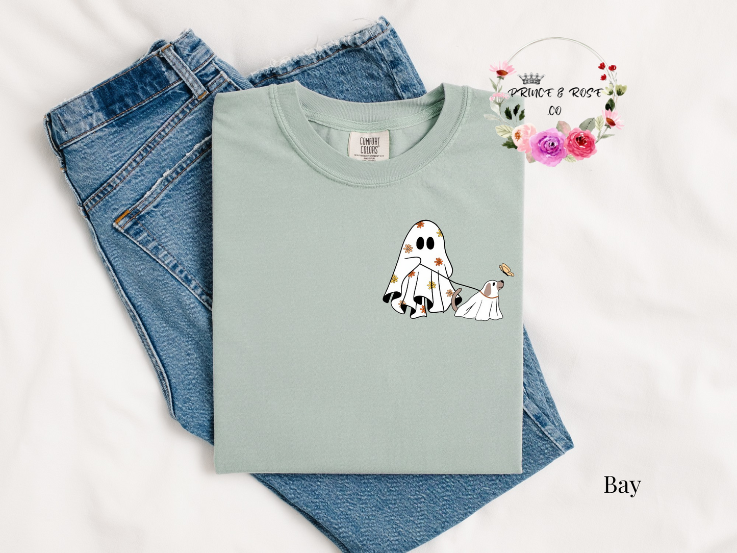 Flower Ghost Walking Dog T-Shirt