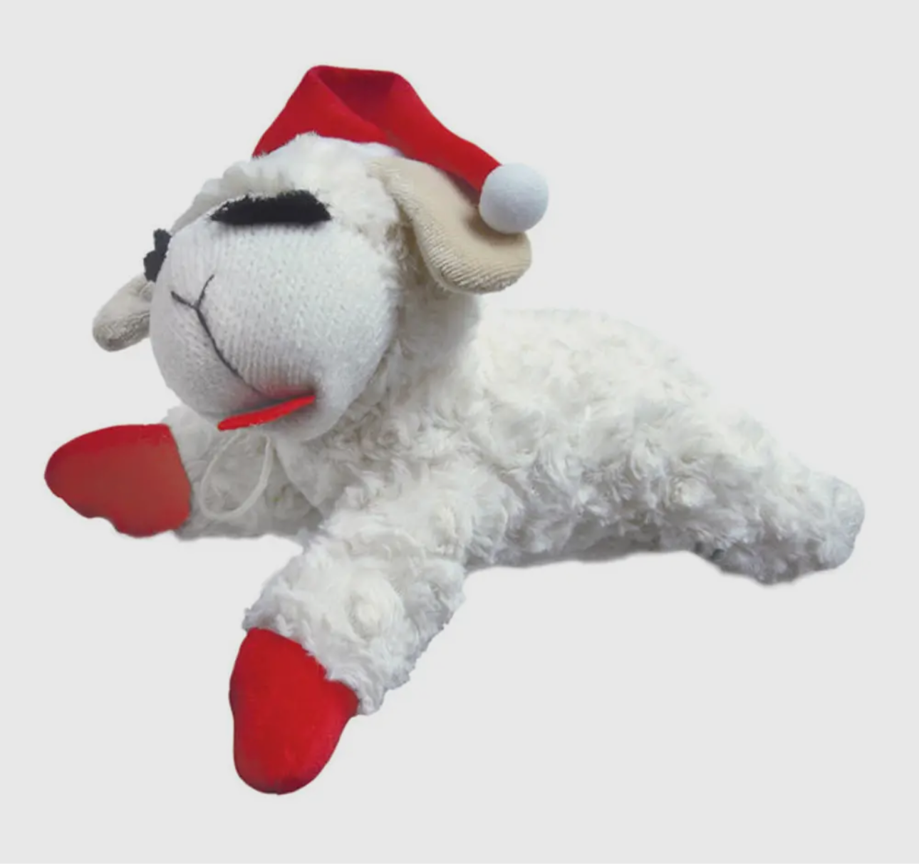 Multipet Holiday Lamb Chop w/Santa Hat (6in)