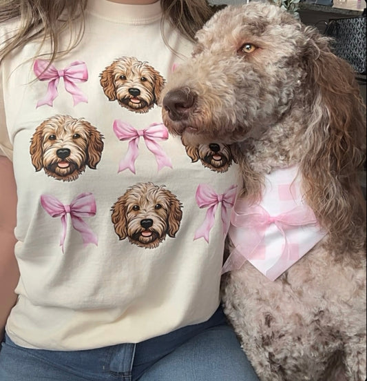 Pink Bow Golden Doodle T-Shirt