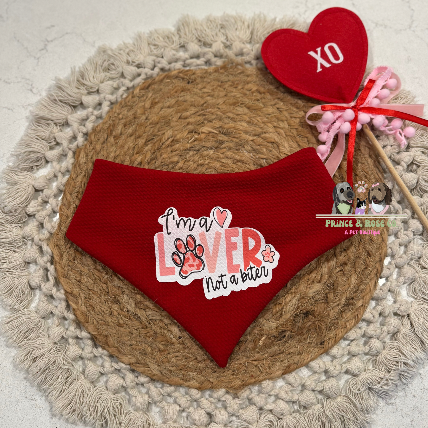 Lover not a Biter Bandana (Red)