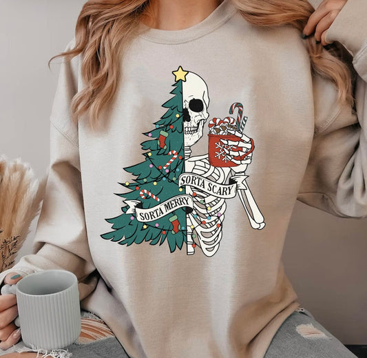 Sorta Merry, Sorta Scary Sweatshirt (RTS)