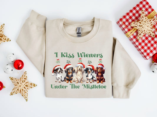 I Kiss Wieners Under the Mistletoe Crewneck