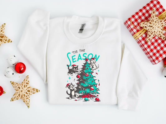 'Tis The Season Cat Crewneck Sweatshirt