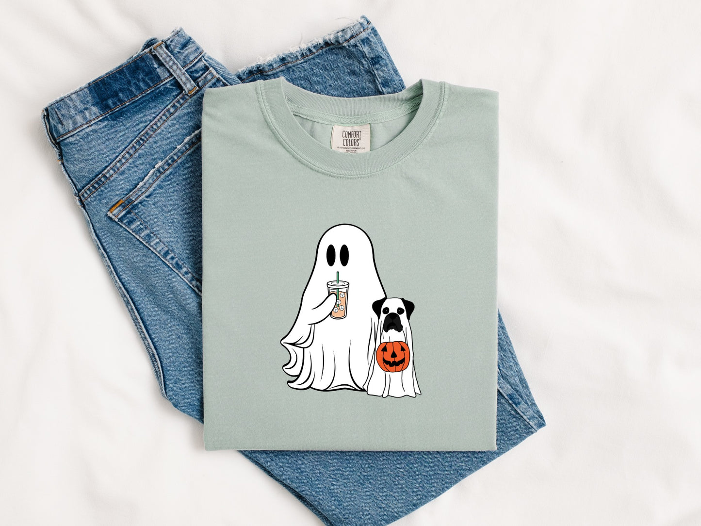 Iced Coffee Ghost Walking Boxer T-Shirt